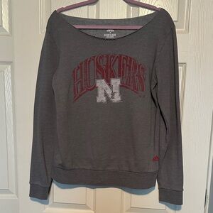Adidas Women's Dark Gray Huskers Crew Neck Sweatshirt